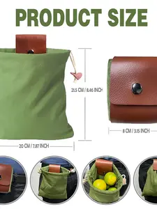 Outdoor Foraging Bag, Portable Multi-Functional Canvas Waist Pack, Durable Drawstring Berry Nuts Mushroom Pouch, Ideal for Beginners