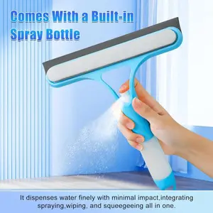 3 in 1 Spray Squeegee with Built-in Spray Bottle for Car Home Windows Mirrors White Blue Yellow Window Cleaner Tool with Integrated Sprayer for Spot Cleaning