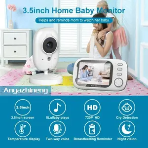 3.5 Inch Digital Baby Monitor, Music Soothing Baby Surveillance Camera, Baby Temperature Monitor, HD Security Camera for Home