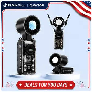Qawtor 5-in-1 Portable Refrigeration Handheld Turbo Fan, Semiconductor Cooling 16°C Personal Fan,3600mAh Battery Operated,Up to 12 Working Hours, LED Power Display, 199 Wind Speeds, Quiet Pocket Fan for Travel, Outdoor Sports, Summer, summervibes