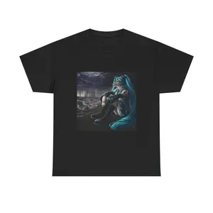 Hatsune Miku Girl Illustration T-Shirt | Nightscape, Moody Anime Art