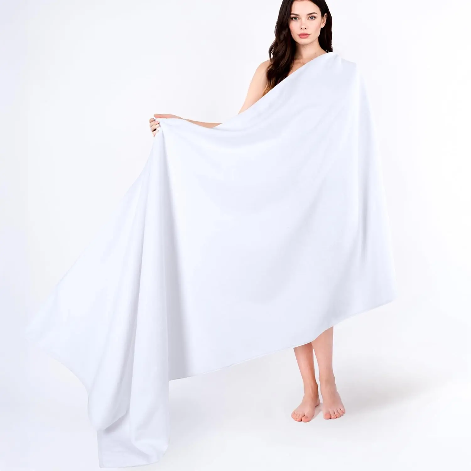 100% Pure Cotton Towel, Soft Absorbent Quick Dry, 39x59 Oversized Bath Sheet Towel,White