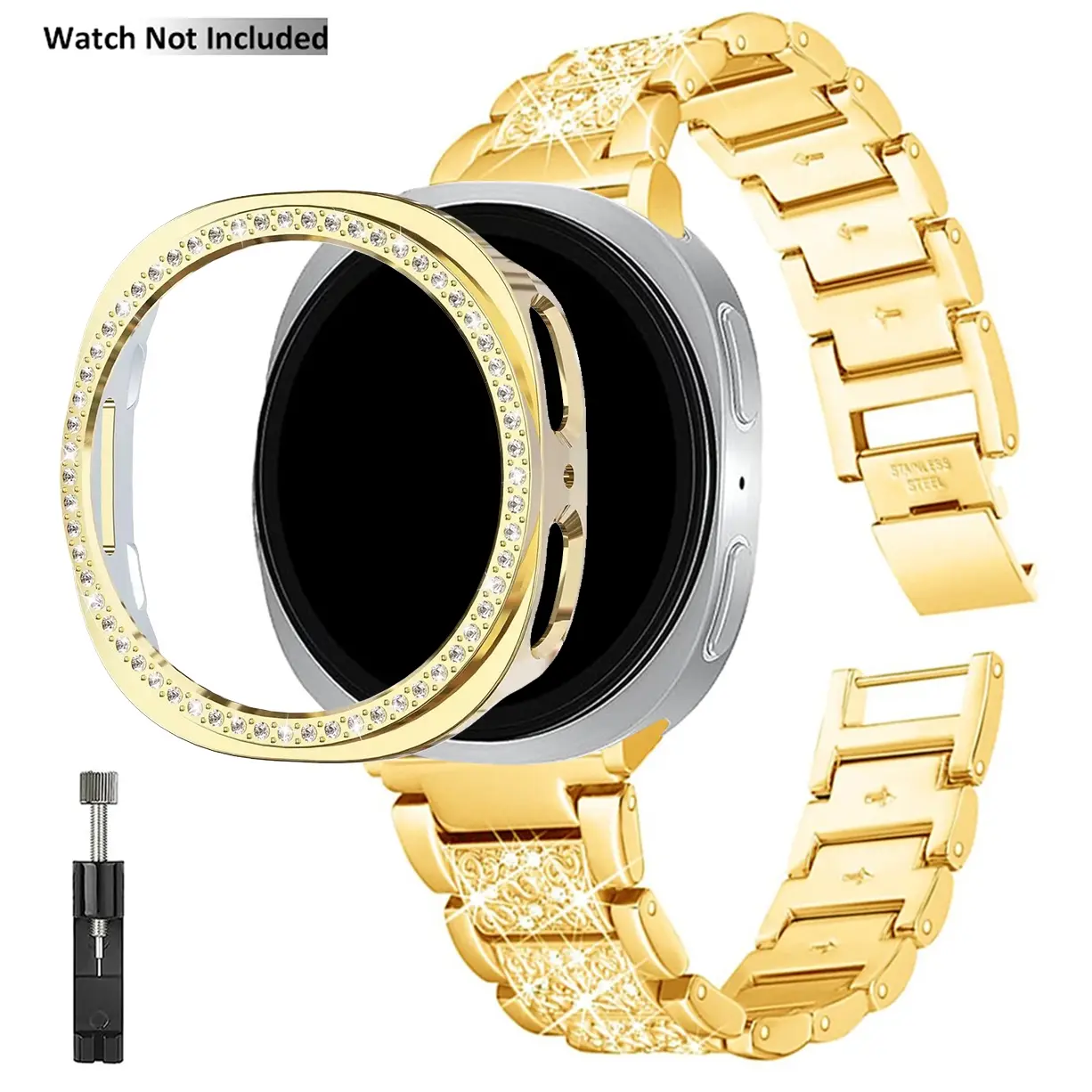 Jewelry Band with Case Compatible for Samsung Galaxy Watch 9 