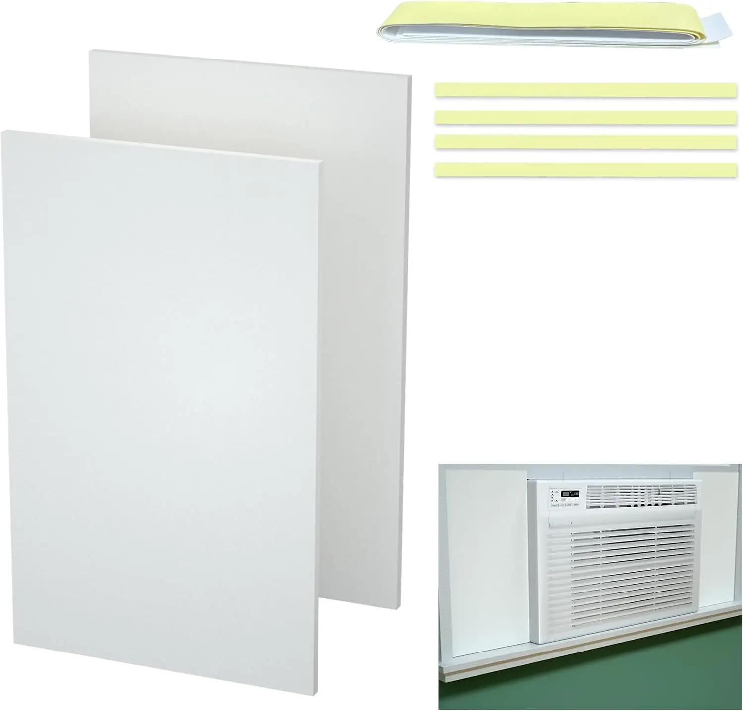 Window Air Conditioner, 2 Pieces of Surface Insulation EVA Board, 17 inches * 10 inches, Simple installation design, Summer/Winter Heat and Draft Insulating,Two-Piece Panels Window Seal