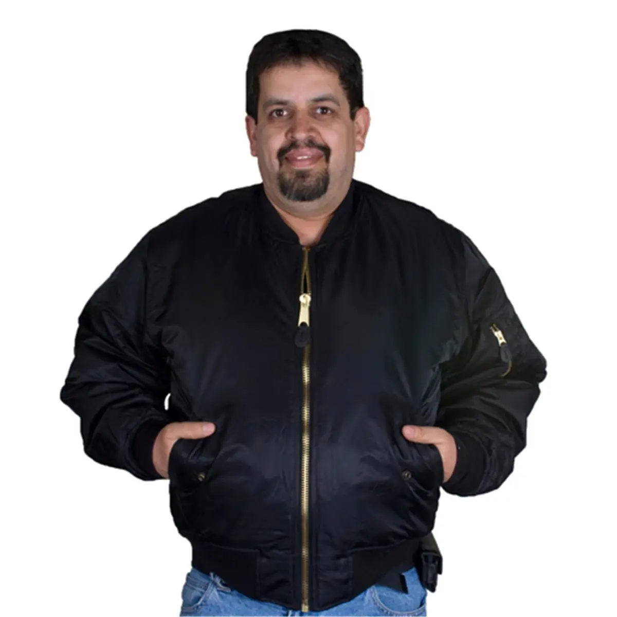212 MAIN MA-1 Flight Jacket - Polyester, Nylon, Knit Fabric, Zipper Closure, Modest Outerwear Coats, Sizes XS-7XL