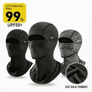 3PCS UPF 50+ Ice Silk Balaclava Face Mask, 99% UV Protection Breathable Quick Dry Sun Hood, Unisex Full Face Ski Mask for Motorcycle, Cycling, Fishing & Summer Outdoor