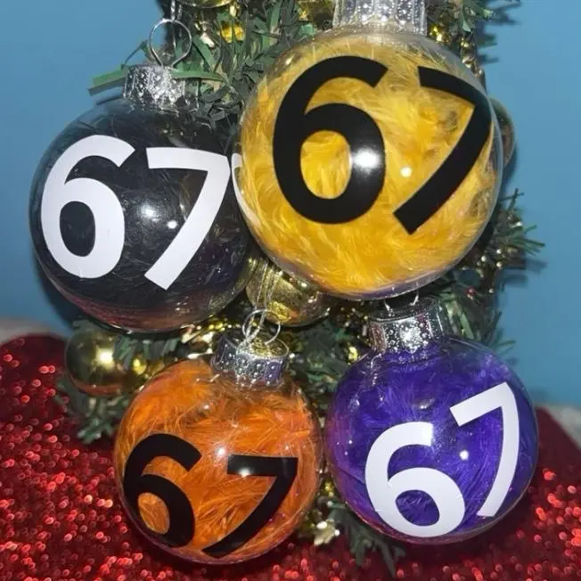 Viral 67 Six Seven Funny Shatterproof Christmas Ornament Kids Students Teachers Parents