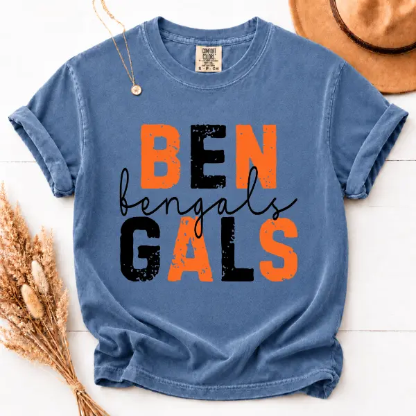 Comfort Colors T-Shirt Bengals Football Fan Graphic Tee, Orange Black Game Day Shirt, Football Supporter Tailgate Unisex Tee