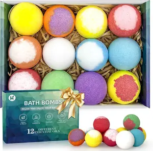 Bath Bombs Birthday Gifts for Women & Men Set, 12 Pack Handmade Natural Organic Bath Bomb with Shea Butter, Fathers Day Gift for Dad Husband from Wife Daughter, Spa Relaxing Self Care