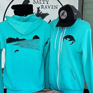 Crabby Beach *Limited Edition* Ultra Soft Zip up Hoodie - Unisex Teal