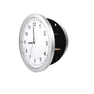 Vintage Anti-Theft Hidden Safe Clock, 10 Inch Private Storage Space, Battery Powered, Jewelry Cash Box, Home Office Security