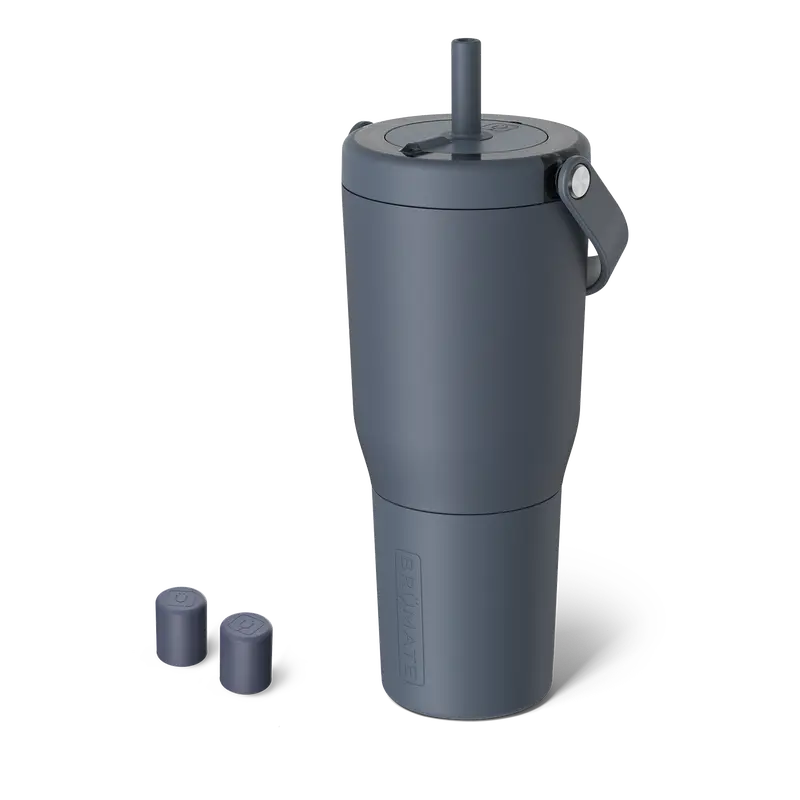BrüMate Resa 35oz 100% Leakproof Insulated Travel Tumbler + Magnetic Straw Cover 2-Pack Bundle | Cup-Holder Friendly Insulated Tumbler | Built-in Silicone Sleeve and Easy Carry Handle