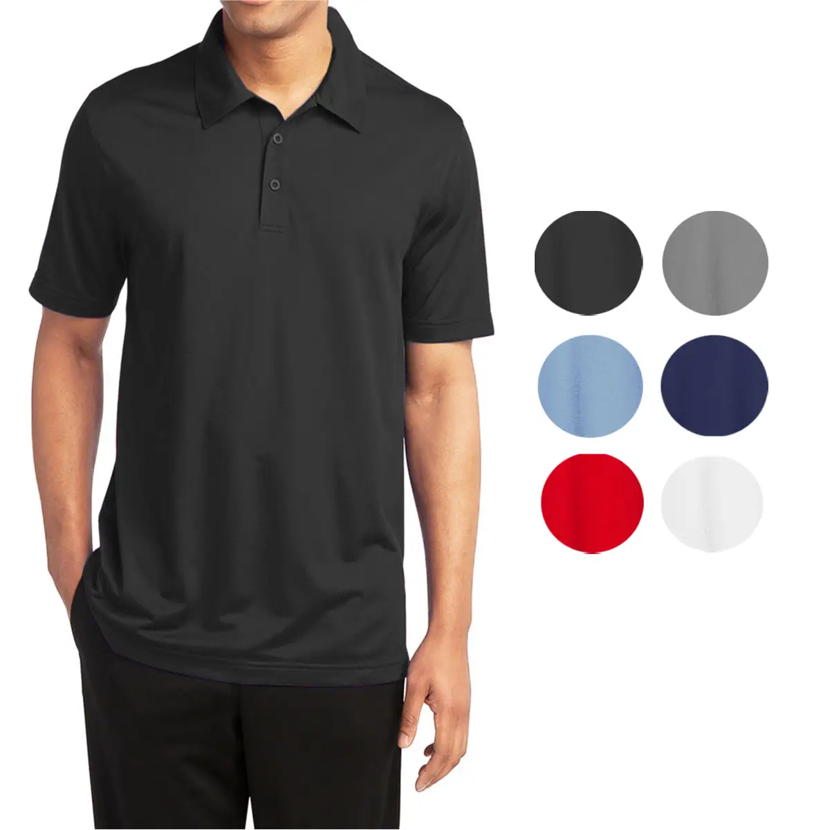Men's Dry Fit Classic Collar Moisture-Wicking Fabric Polo Shirt Menswear