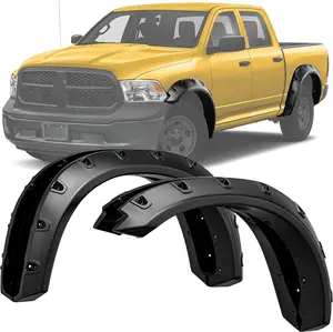YITAMOTOR Fender Flares compatible with 2009-2018 Dodge Ram 1500, 2019-2024 1500 Classic,Black Paintable Wheel Flare Front Rear 4PCS Resistant Mud Flaps Universal Flexible Fender Flares