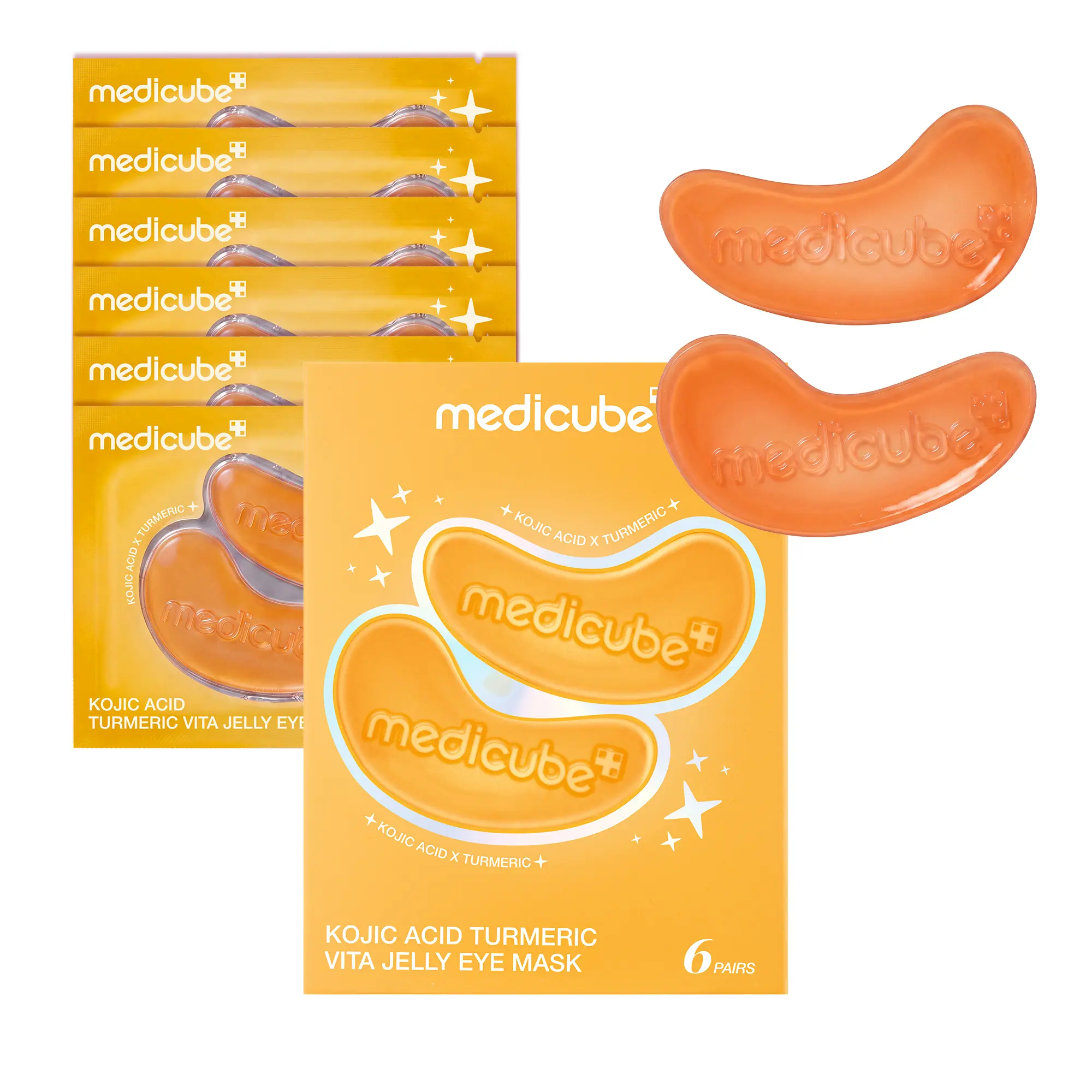 [NEW] [medicube] Kojic Acid Turmeric Vita Jelly Eye Mask | Hydrogel Eye Patches with Kojic Acid, Turmeric, Vitamin C | Refreshing for Puffy, Tired Eyes | Soothing & Calming & Tone Renewal & Radiance Care | Troubled Skin & After Spot Care | Korean Skincare