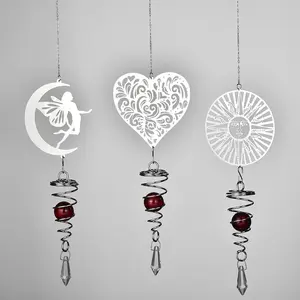 Sun Catcher Rotating DIY Metal Wind Chime Crystal Ball Wind Chime Pendant Sunlight Catcher