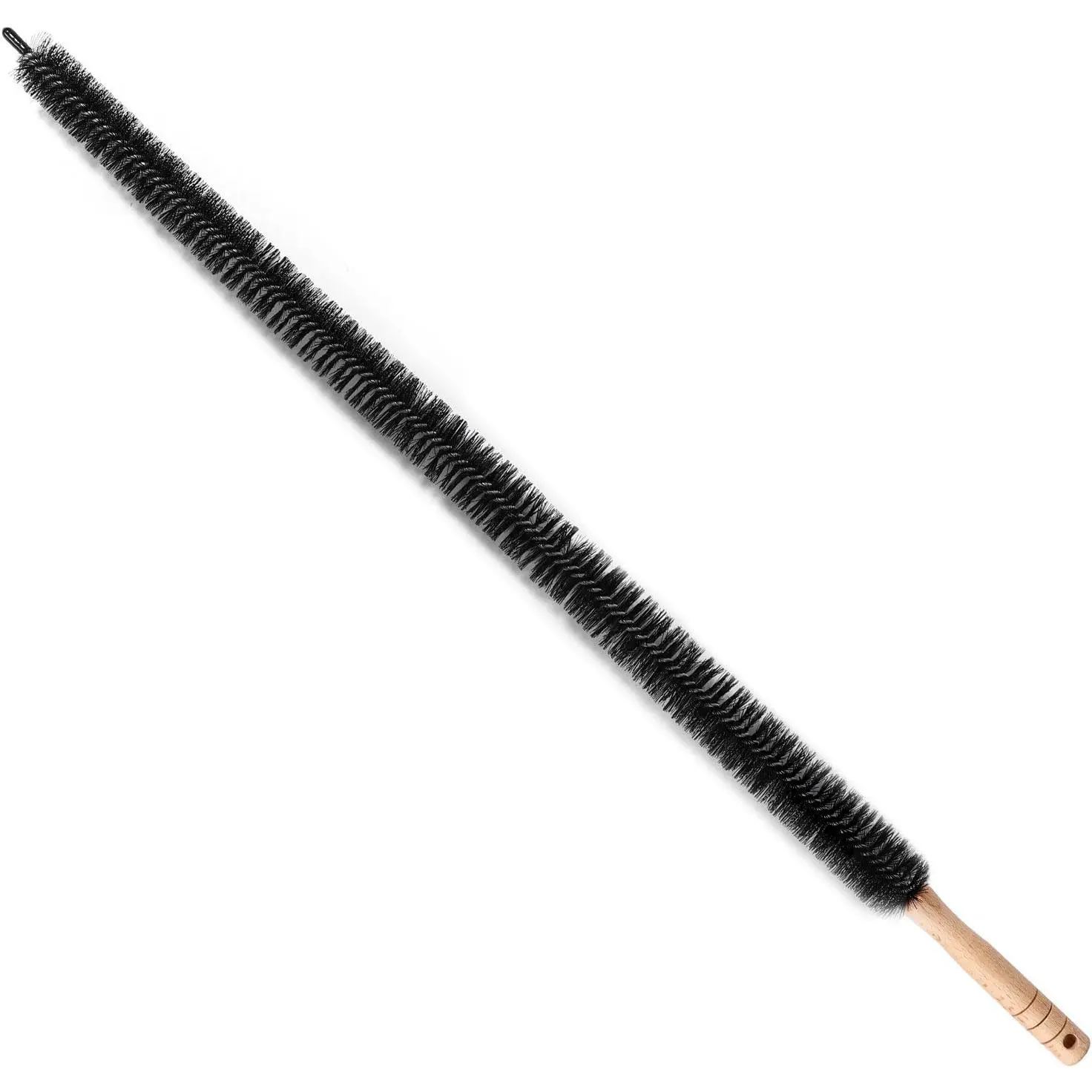 1pcs 28.74in (73cm) Metal Radiator Cleaner Brush - Flexible Condenser Lint Brush Head, Wooden Handle Dryer Vent Cleaning Wand Tool for Dryer Vents, Stair Rails
