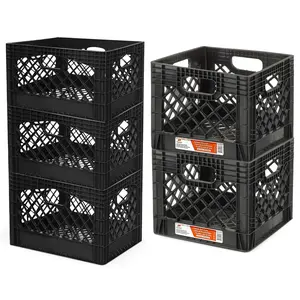 Juggernaut Storage 3 Pack Storage Crates, 24 Qt and 2 Pack Storage Crates, 16 Qt