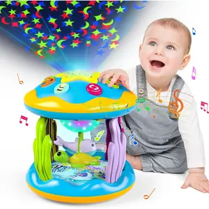 Baby Toys 6 to 12 Months, 4 in 1 Musical Rotating Projector, Tummy Time Light Up Infant Toys  6-9 12-18 Months, Learning Toy Birthday Gifts  Baby Toddlers 1 2 3 Years old Boys & Girls