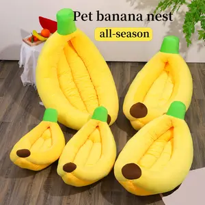 [Banana Pet Nest] 1pc Yellow Banana Shaped Nest | Disassembled and Washable, Small and Medium-Sized Pet Bed for Cats and Dogs