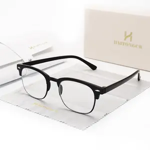 Classic Browline Reading Glasses for Men & Women | Lightweight TR90 Half-Frame Eyeglasses | Blue Light Blocking Readers for Work, Study, Computer Use | Retro Vintage Style Eyewear | Comfortable Daily Wear Frames