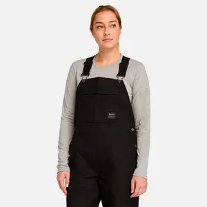 Timberland PRO Women's GritFlex Canvas Bib Overall, Black, X Small Tall