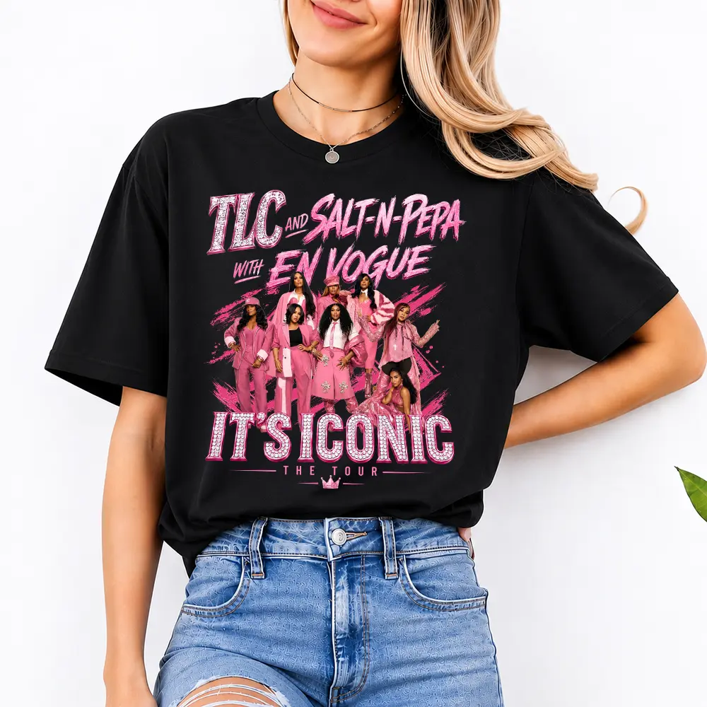 TLC Salt-N En Tour Shirt, It's Iconic Concert Graphic Tee, Vintage 90s Hip Hop R&B T-Shirt, Music Fan Gift, Unisex Apparel, Hoodie, Fashion Cotton, Full Colors, Full Sizes, For Men, For Women