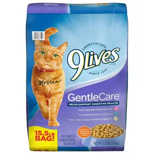 9Lives Gentle Care Dry Cat Food, 15.5 lb. Bag