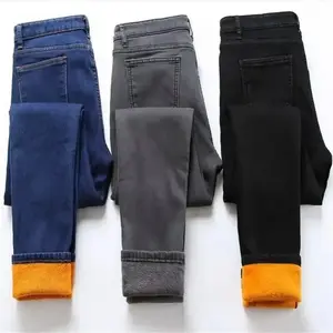 Comfortable Warm Women's Jeans - Perfect for Winter - Womenswear, Bottom High Waisted Soft Stretchy
