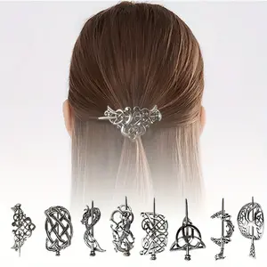 8PCS Viking Hair Clip Celtic Crown Hair Accessory Set, Irish Long Hair Ornament Braided Jewelry assessories