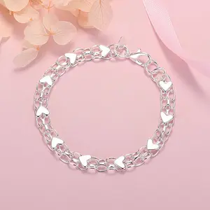 Heart Bracelet for Women Jewelry Wedding Valentine's Day Gifts,Hypoallergenic, Durable & Perfect For Couples, Everyday Accessory|Boho Style|Hypoallergenic Bracelet bangle high appearance bracelet popular gift