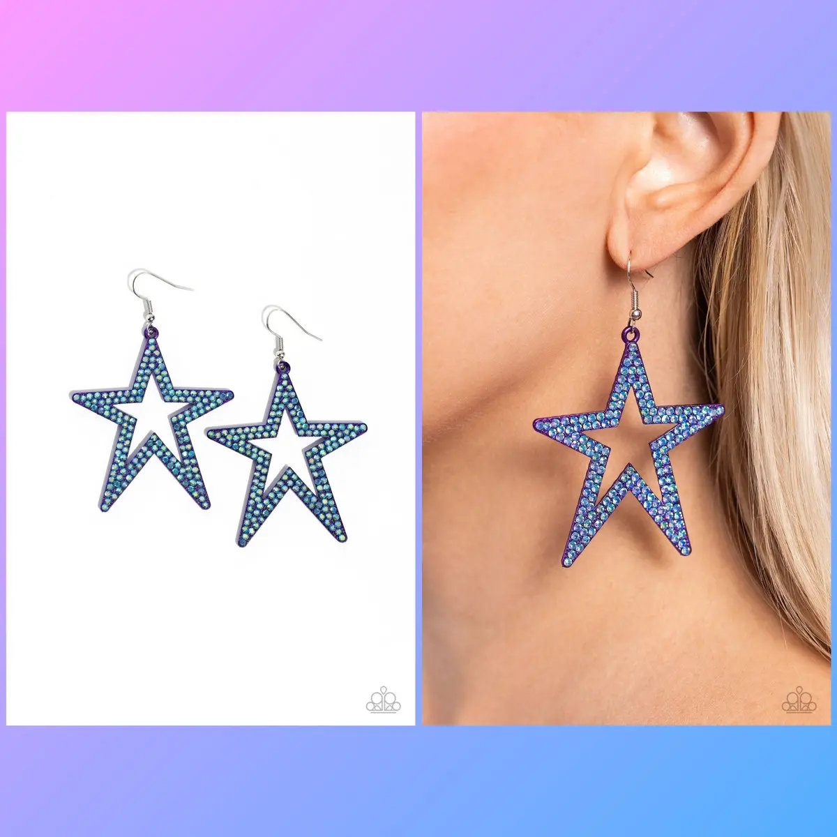 Rockstar Energy - Purple Earrings