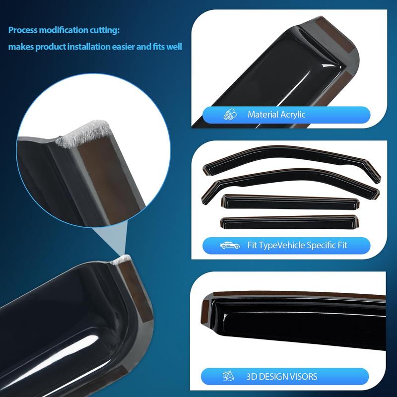 Nilight Vent Window Visors for Jeep Compass 2017 2018 2019 2020 2021 2022 2023 2024, in-Channel Rain Guards, Original Window Deflectors-4PCS Car Accessories Auto Accessories  dealsforyoudays