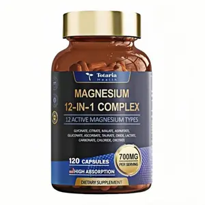 Magnesium 12-in-1 Complex 700mg Capsules for Muscle Heart & Relaxation Support Vegetarian Dietary Supplement