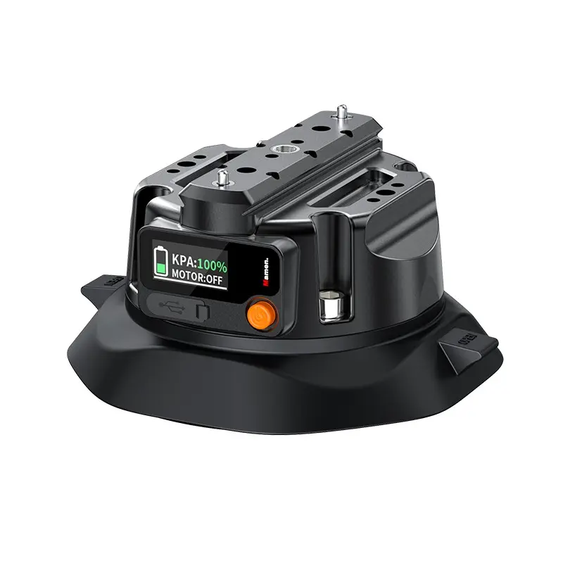 Automatic Air Pump Suction Cup, One-Button Switch, Real-Time Pressure Monitor, Compatible with Phone, Action Camera, Live Streaming, Easy Installation