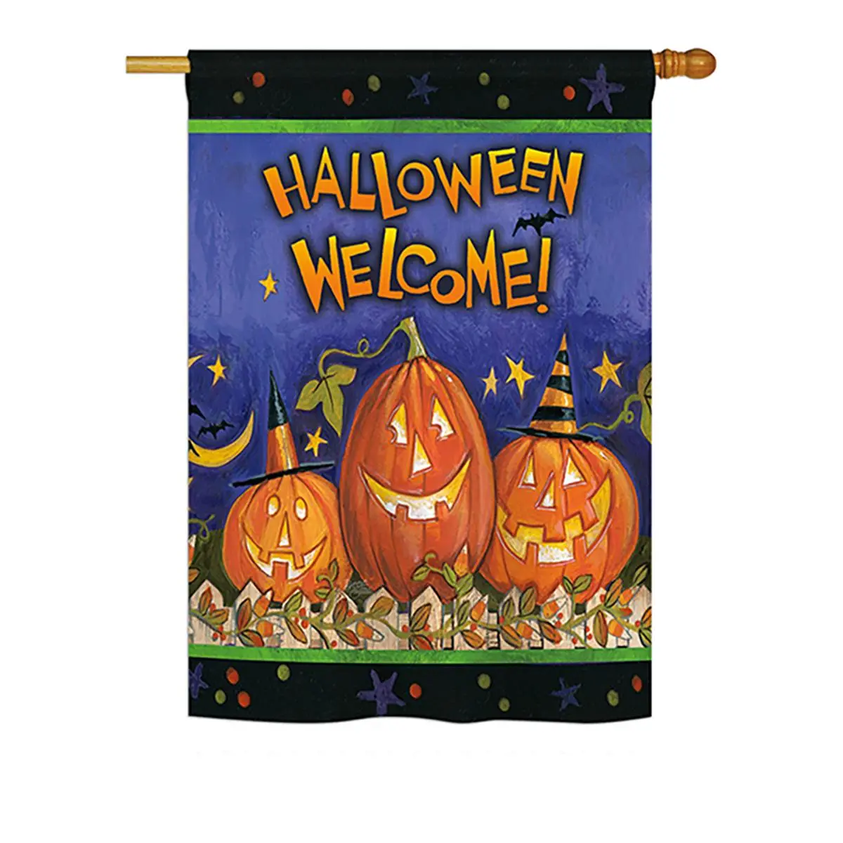 Breeze Decor BD-HO-H-112079-IP-BO-DS02-US 28x40in Vertical Hanging Halloween Print House Flag, Festive Decoration Banner for Fall Welcome (Home Supplies)