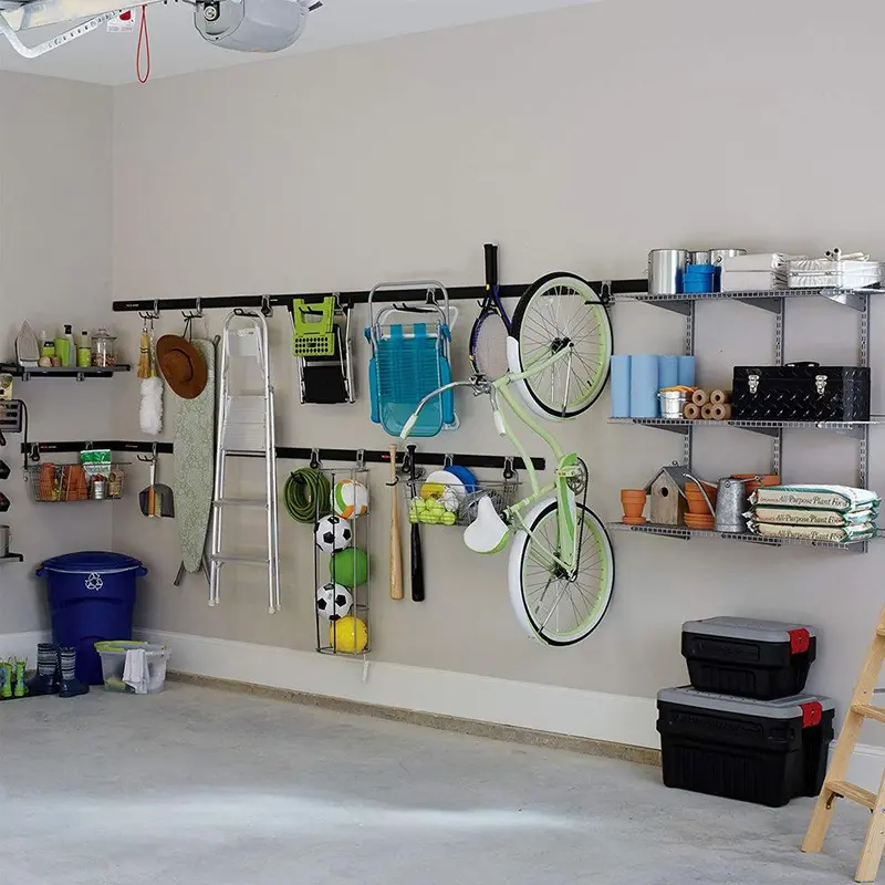 Rubbermaid FastTrack Wall S Hook 2 Handle Storage Organizer Rack for Hand Tools Garage Hanger