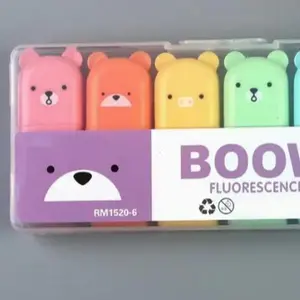 Kawaii Colorful Highlighters - Fluorescent Markers - 6pack