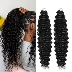 [Hot] Deep Curly Crochet Hair Miracle Knots Synthetic Hair Extensions Pre-Separated 85g/Pack (50 Strands Per Pack）– Knotless Boho Braids, 4-5 Packs for Full Head, Textures Protective Hairstyles For Black Women