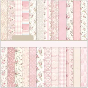 6 Inch   Scrapbooking Paper Pad - 24 Sheets Double Sided Aesthetic Patterns for Wedding Photos Album Journals Decorative Collage Origami DIY Crafts Gifts Wrapping Material