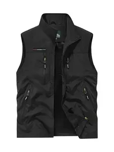 Men's Multi-Pocket Fishing Vest, Summer Breathable Mesh Quick-Dry Sleeveless Jacket, Lightweight Outdoor Photography Travel Casual Work wear Vest with Multiple Pockets for Hiking Camping Gilet