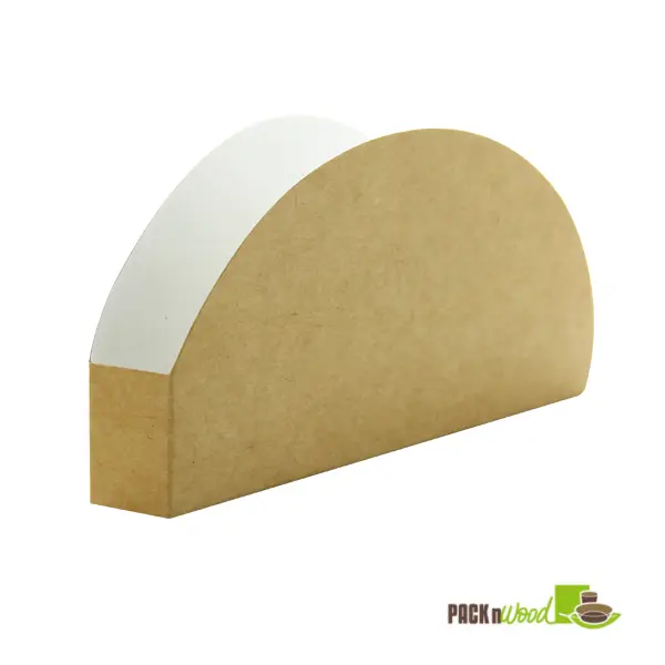 Packnwood 210CTAC150K Kraft & White Taco Tray - 5.9 x 2.8 x 0.8 in.