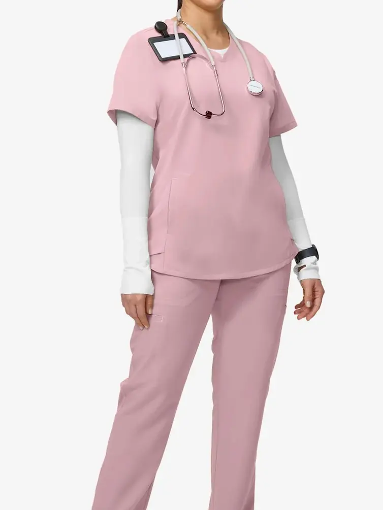 Daisy's Scrub Shop Light Pink Comfy and Stylist Scrub Set