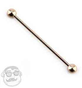Rose Gold PVD Stainless Steel Industrial Barbell