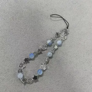 Star Charm Beaded Phone Chain, Anti-lost Phone Lanyard, Fashion Phone Strap for Women & Girls, Mobile Phone Decoration Accessories, Cell Phone Charm