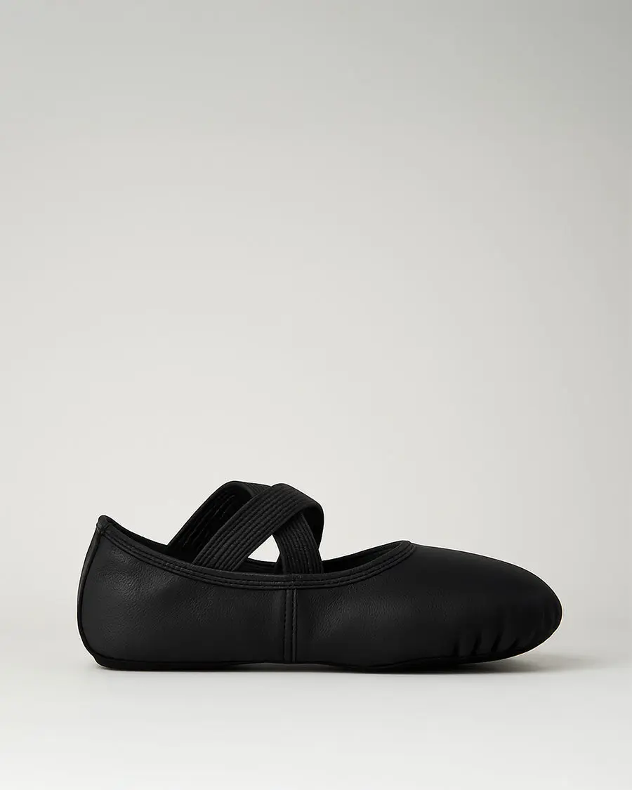 Youth Ballet Shoes for Toddlers & Little Kids, Breathable PU Half Sole Slippers, Comfortable No-Drawstring Stage Wear for Parties, Weddings, Youth Shoes, Synthetic