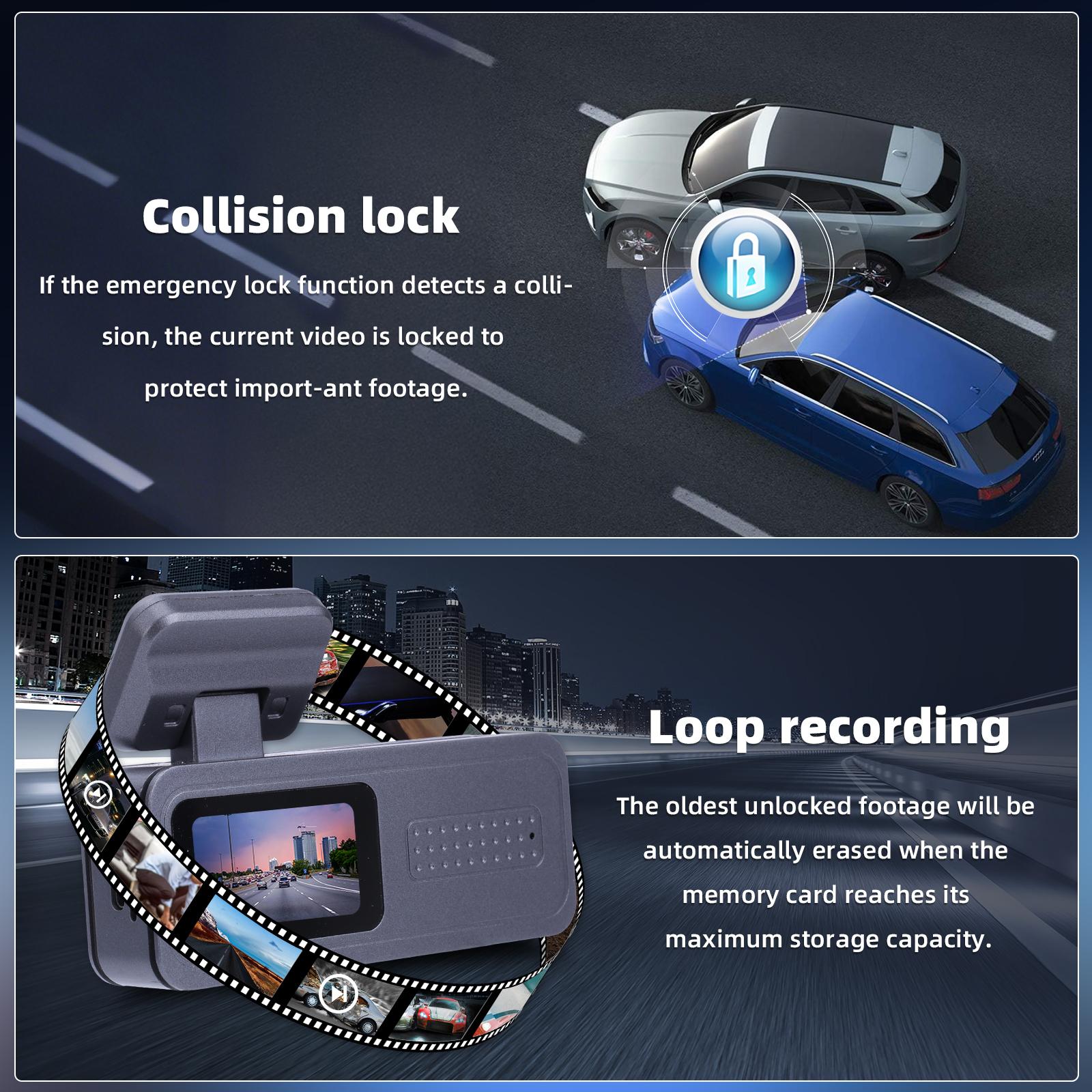 1080P WiFi Dash Cam Car Recorder, Loop Recording & G-Sensor Lock, Night Vision, 32GB Included, Compact Hidden Driving & Parking Camera