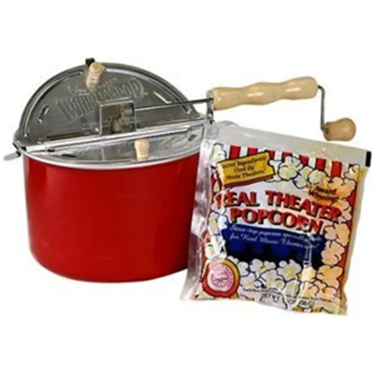 Wabash Valley Farms 212 MAIN Barn Red Whirley-PopTM 6-Qt Stove-Top Aluminum Theater Popcorn Maker Appliance Kit (Model 26001DS)