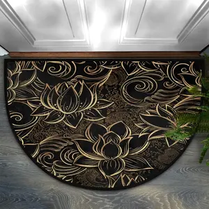 Lotus Pattern Door Mat, Non-slip Soft Floor Mat, Washable Floor Carpet for Home Living Room Bedroom Kitchen, Home Decor