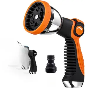 Garden Hose Spray Nozzle,10 Hose Metal Duty Watering Patterns Thumb Control On Off Valve, High Pressure Nozzle Sprayer for Plants, Car Wash,Cleaning,Showering Pets